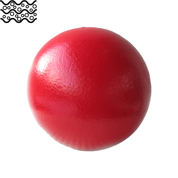 DE: Eine Bildliche Visualisierung einer Schaumstoff-Sportkugel für das Einsatzgebiet EN: A visual representation of a foam sports ball for the intended use.
